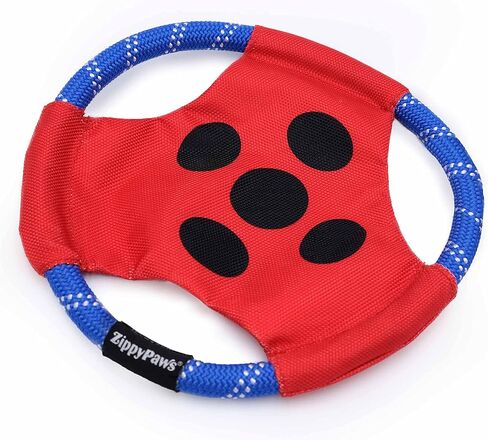 ZippyPaws Rope Gliderz - Durable Outdoor Dog Toy, Pet Flying Disc, Soft Frisbee Dog Toy for Throwing & Fetching, Gift for Dog Dads - Blue in Saudi Arabia