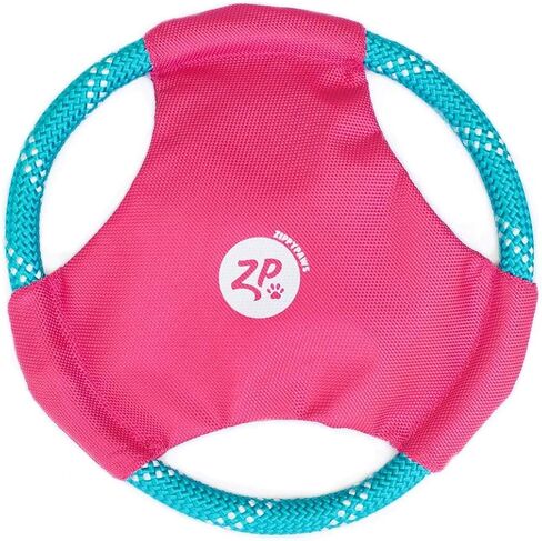 ZippyPaws Rope Gliderz - Durable Outdoor Dog Toy, Pet Flying Disc, Soft Frisbee Dog Toy for Throwing & Fetching, Gift for Dog Dads - Blue in Saudi Arabia
