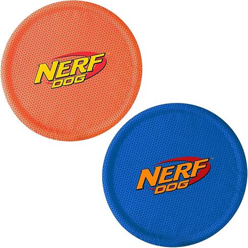 Nerf Dog Nylon Flyer Dog Toy, Flying Disc, Lightweight, Durable and Water Resistant, Great for Beach and Pool, 9 inch diameter, for Medium/Large Breeds, Single Unit, Red in Saudi Arabia