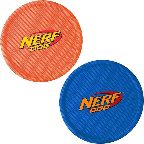 Nerf Dog Nylon Flyer Dog Toy, Flying Disc, Lightweight, Durable and Water Resistant, Great for Beach and Pool, 9 inch diameter, for Medium/Large Breeds, Single Unit, Red in Saudi Arabia