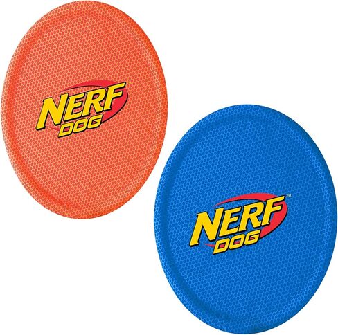 Nerf Dog Nylon Flyer Dog Toy, Flying Disc, Lightweight, Durable and Water Resistant, Great for Beach and Pool, 9 inch diameter, for Medium/Large Breeds, Single Unit, Red in Saudi Arabia