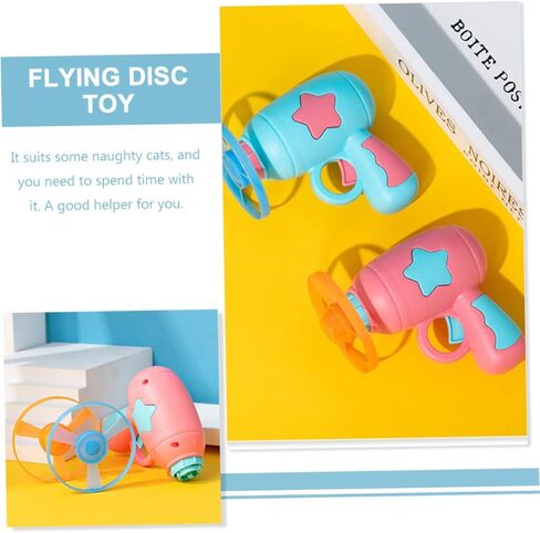 1 Set Funny Cat Outside Kitten Launcher Cat Tracks Cat Saucer Disc Launcher Shooting Indoor Cat Interactive Cat Plaything Flying Disc Pet Cat in Kuwait