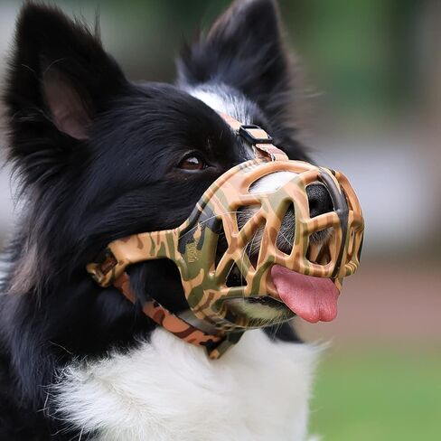 Mayerzon Dog Muzzle, Breathable Basket Muzzles for Small, Medium, Large and X-Large Aggressive Dogs Beagle German Shepherd Doberman, Cage Mouth Guard Stop Biting Chewing for Grooming Training in Saudi Arabia