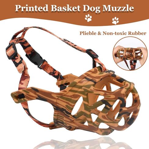 Mayerzon Dog Muzzle, Breathable Basket Muzzles for Small, Medium, Large and X-Large Aggressive Dogs Beagle German Shepherd Doberman, Cage Mouth Guard Stop Biting Chewing for Grooming Training in Saudi Arabia