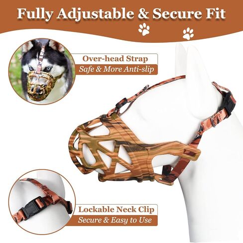 Mayerzon Dog Muzzle, Breathable Basket Muzzles for Small, Medium, Large and X-Large Aggressive Dogs Beagle German Shepherd Doberman, Cage Mouth Guard Stop Biting Chewing for Grooming Training in Saudi Arabia