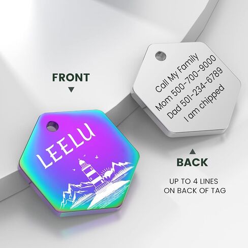 Dog Tags Engraved for Pets - YEHANTI Seaside Theme Personalized Dog Tags and Cat Tags, Stainless Steel Doube Sided Engraved Dog Tags, Custom Pet ID Tags Dog Collar Name Tag for Puppy Kitten, Bone in Kuwait