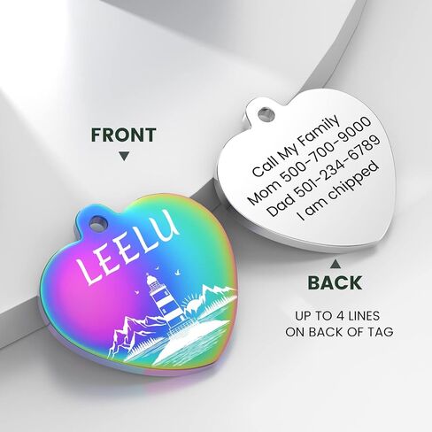 Dog Tags Engraved for Pets - YEHANTI Seaside Theme Personalized Dog Tags and Cat Tags, Stainless Steel Doube Sided Engraved Dog Tags, Custom Pet ID Tags Dog Collar Name Tag for Puppy Kitten, Bone in Kuwait