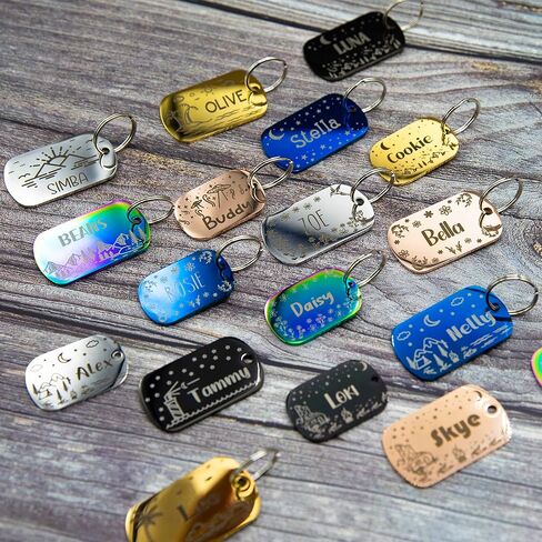 Personalized Dog Tag with 5 Lines of Custom Deep Engraved Durable Stainless Steel Pet ID Name Tag Designer Regular Size Bone in Saudi Arabia