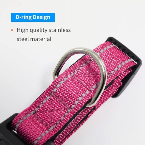 2 Pack Reflective Dog Collar with Safety Locking Buckle, Adjustable Soft Breathable Comfortable Nylon Pet Collar for Small, Medium and Large Dogs, Black, XS in Saudi Arabia