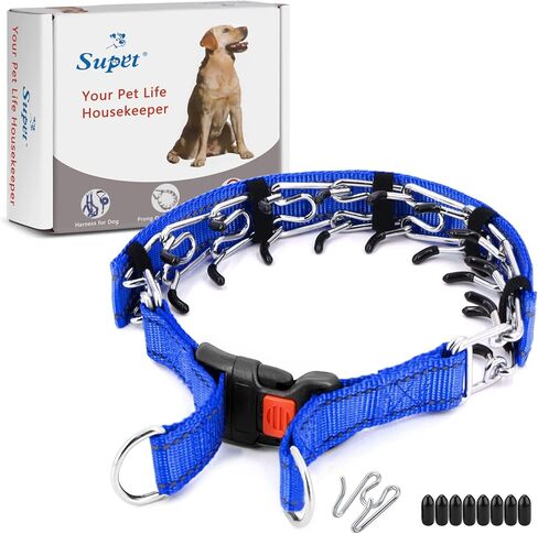 Supet Dog Prong Collar, Dog Choke Collar Adjustable Dog Pinch Collar with Quick Release Buckle/Nylon Cover for Small Medium Large Dogs in Saudi Arabia