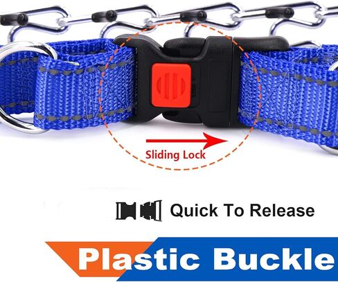 Supet Dog Prong Collar, Dog Choke Collar Adjustable Dog Pinch Collar with Quick Release Buckle/Nylon Cover for Small Medium Large Dogs in Saudi Arabia