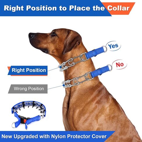 Supet Dog Prong Collar, Dog Choke Collar Adjustable Dog Pinch Collar with Quick Release Buckle/Nylon Cover for Small Medium Large Dogs in Saudi Arabia