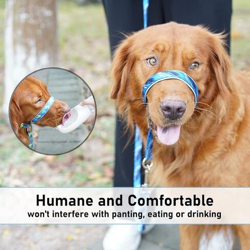 BARKLESS Dog Head Collar, Anti-Pulling Printed Head Halter with Leash, Gentle Snout Harness with Adjustable Clip for Small Medium, and Large Dogs, Perfect for Training Leash-Reactive Pullers in Saudi Arabia