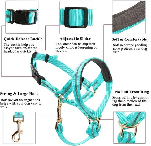 BARKLESS Dog Head Collar, No Pull Dog Halter with Soft Padding, Reflective Training Tool for Small Medium Labrador, German Shepherd, Stops Heavy Pulling and Easy Control on Walks in Saudi Arabia