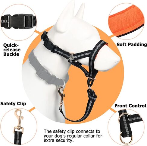 BARKLESS Dog Head Collar, No Pull Dog Halter with Soft Padding, Reflective Training Tool for Small Medium Labrador, German Shepherd, Stops Heavy Pulling and Easy Control on Walks in Saudi Arabia
