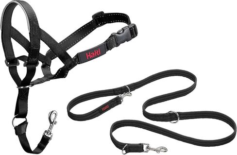 Halti Headcollar (Size 4, Black) & Training Leash (Size L, Black) Bundle in Saudi Arabia