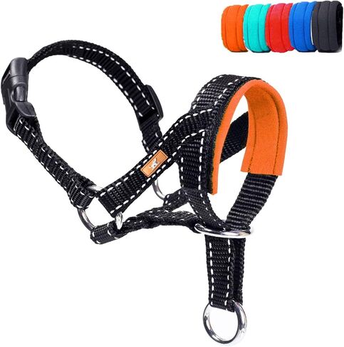 Dog Head Collar, Head Collar with Reflective Strap to Stop Pulling for Small Medium and Large Dogs, Adjustable (L, Blue) in Kuwait