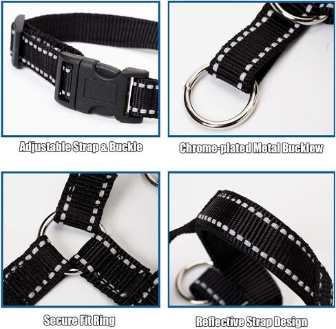 Dog Head Collar, Head Collar with Reflective Strap to Stop Pulling for Small Medium and Large Dogs, Adjustable (L, Blue) in Kuwait