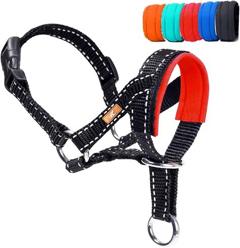Dog Head Collar, Head Collar with Reflective Strap to Stop Pulling for Small Medium and Large Dogs, Adjustable (L, Blue) in Kuwait