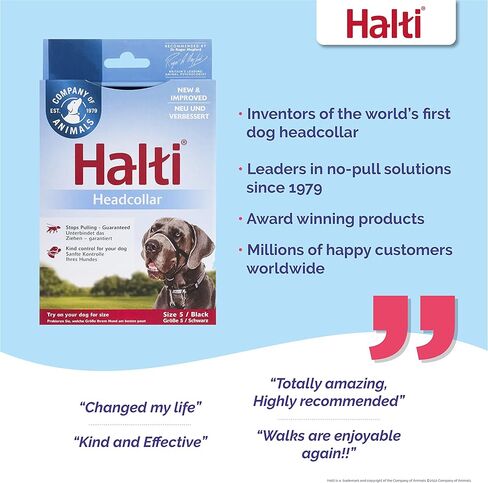 طوق رأس HALTI من شركة الحيوانات، أسود، 3 مقاسات، رقم الموديل: 13200، مقاس 3 (عبوة من قطعة واحدة) in Saudi Arabia