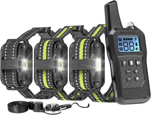 Dog Shock Collar 2 Pack - Dog Training Collar with Remote IP65 Waterproof E Collar for Dogs Training with Shock Vibrate Beep and Light Modes for Small Medium Large Dogs in Kuwait