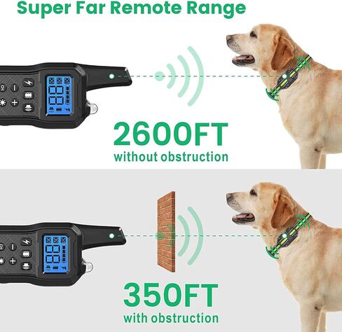 Dog Shock Collar 2 Pack - Dog Training Collar with Remote IP65 Waterproof E Collar for Dogs Training with Shock Vibrate Beep and Light Modes for Small Medium Large Dogs in Kuwait