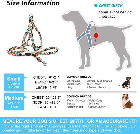 Dog Harness and Leash Set, No Pull Step in Basic Halter Harness for Medium, Small Breed Dogs Cats Blue Totem S in Kuwait