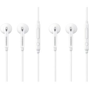 SAMSUNG (2 Pack) OEM Wired 3.5mm White Headset with Microphone, Volume Control, and Call Answer End Button [EO-EG920BW] for SAMSUNG Galaxy S6 Edge+ / S6 / S5, Galaxy Note 5/4 / Edge (Bulk Packaging) in Saudi Arabia