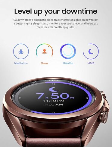 Samsung Galaxy Watch 3 (41mm, GPS, Bluetooth) Smart Watch with Advanced Health monitoring, Fitness Tracking , and Long lasting Battery - Mystic Silver (US Version)- (Renewed) in Kuwait