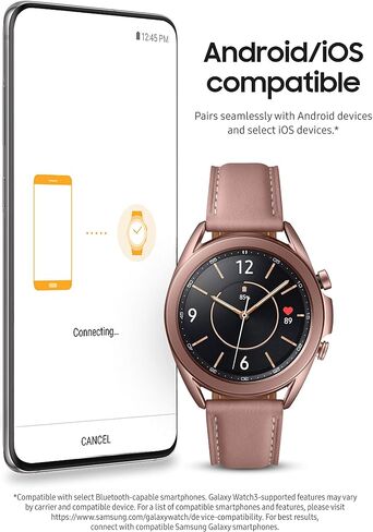 Samsung Galaxy Watch 3 (41mm, GPS, Bluetooth) Smart Watch with Advanced Health monitoring, Fitness Tracking , and Long lasting Battery - Mystic Silver (US Version)- (Renewed) in Kuwait