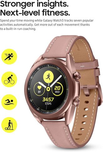 Samsung Galaxy Watch 3 (41mm, GPS, Bluetooth) Smart Watch with Advanced Health monitoring, Fitness Tracking , and Long lasting Battery - Mystic Silver (US Version)- (Renewed) in Kuwait