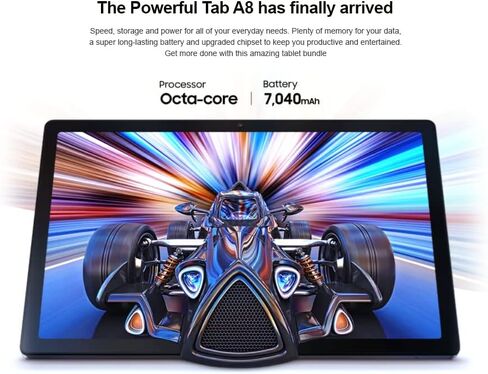 SAMSUNG 2022 Galaxy Tab A8 10.5" Inch 32 GB Wi-Fi Android 11 Long-Lasting Battery, Expandable Memory, Touchscreen International Tablet Bundle in Kuwait