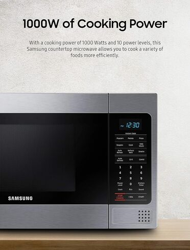 Samsung Electronics MG11H2020CT Countertop Grill Microwave, 1.1 cu. ft, Black with Mirror Finish in Saudi Arabia