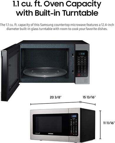 Samsung Electronics MG11H2020CT Countertop Grill Microwave, 1.1 cu. ft, Black with Mirror Finish in Saudi Arabia