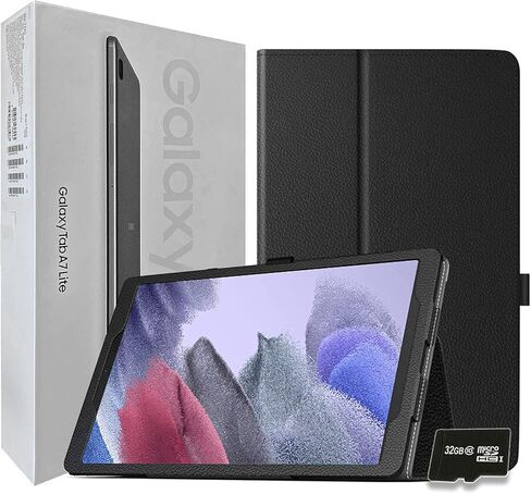 SAMSUNG 2021 Galaxy Tab A7 Lite 8.7" Inch 32 GB Android 11 Touchscreen International Tablet Bundle – PU Leather Case, Screen Protector, Stylus and 32GB microSD Card in Saudi Arabia