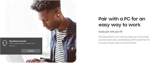 سماعات أذن Samsung Galaxy Buds Live (ANC) بخاصية إلغاء الضوضاء النشطة TWS Open Type Wireless Bluetooth 5.0 لأجهزة iOS وAndroid، برامج تشغيل 12 مم، الطراز الدولي - SM-R180 (أسود غامض) (متجدد) in Kuwait