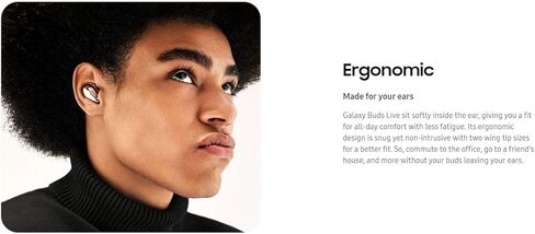 سماعات أذن Samsung Galaxy Buds Live (ANC) بخاصية إلغاء الضوضاء النشطة TWS Open Type Wireless Bluetooth 5.0 لأجهزة iOS وAndroid، برامج تشغيل 12 مم، الطراز الدولي - SM-R180 (أسود غامض) (متجدد) in Kuwait