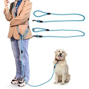 Hands Free Dog Leash 9.8ft Rope Crossbody Dog Leash Reflective for Large Medium Small Dogs Walking, Jogging and Running，Dog Training Leash (Blue, 9.8Ft) in Saudi Arabia