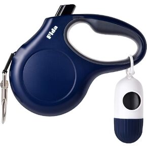 Fida Retractable Dog Leash with Dispenser and Poop Bags, 16ft, White & Pink in Saudi Arabia