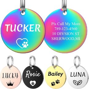 Dog Tags Personalized for Pets - YEHANTI Personalized Dog Tags with Lovely Icons, Durable Stainless Steel Pet ID Tags for Small Large Dogs Cats, Custom Dog Name Tags Engraved on Both Sides (Bone) in Saudi Arabia