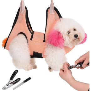 Cat Grooming Hammock Harness, Cat Holder for Grooming with Cat Nail Clippers/Trimmer,Nail File (Size:XS)