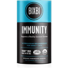 BIXBI Dog & Cat Clean Digestion Support, 2.12 oz (60 g) - All Natural Organic Pet Superfood - Daily Mushroom Powder Supplement - USA Grown & USA Made - Veterinarian Recommended for Dogs & Cats