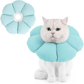 Avont Cat Cone Collar Soft, Adjustable Recovery E Collar Alternative for Cats Kittens Puppies, Elizabethan Neck Cone of Shame to Prevent Licking Biting After Surgery Protect Wounds -Blue(S)