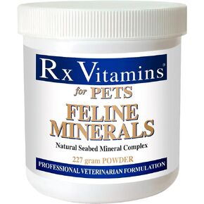 Rx Vitamins Feline Minerals - Mineral Powder with Calcium, Magnesium, Potassium, & Taurine for Cats - Cat Dental Care Plus Immune Support - 8 oz