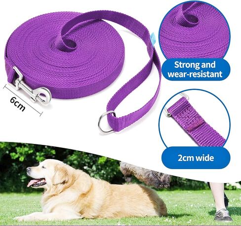 BAAPET 15 ft 20 ft 30 ft 50 ft 100 ft Long Dog Training Leash for Dog Training, Play, Camping, or Backyard Lead with Training Clickers for Small, Medium and Large Dogs or Cats (20 Feet, Black) in Kuwait