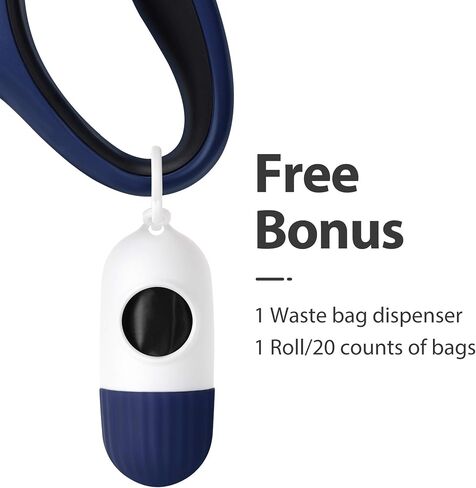 Fida Retractable Dog Leash with Dispenser and Poop Bags, 16ft, White & Pink in Saudi Arabia