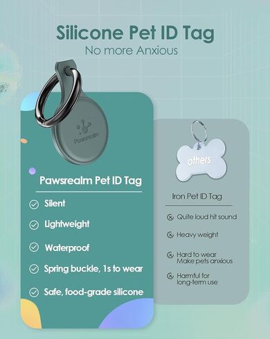 NFC & QR Code Pet ID Tag, Silicone Silent Dog Tag, Cat Name Tag, Personalized Customized Dog Tag, Modifiable Pet Online Profile, Instant Pet Location Alert Email, Anti-Lost Function in Saudi Arabia