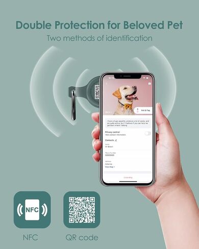 NFC & QR Code Pet ID Tag, Silicone Silent Dog Tag, Cat Name Tag, Personalized Customized Dog Tag, Modifiable Pet Online Profile, Instant Pet Location Alert Email, Anti-Lost Function in Saudi Arabia