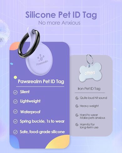 NFC & QR Code Pet ID Tag, Silicone Silent Dog Tag, Cat Name Tag, Personalized Customized Dog Tag, Modifiable Pet Online Profile, Instant Pet Location Alert Email, Anti-Lost Function in Saudi Arabia