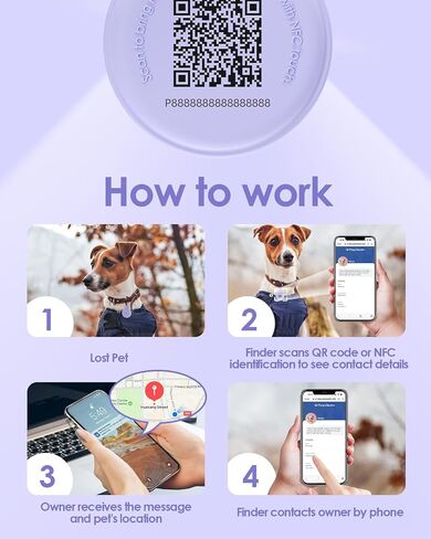 NFC & QR Code Pet ID Tag, Silicone Silent Dog Tag, Cat Name Tag, Personalized Customized Dog Tag, Modifiable Pet Online Profile, Instant Pet Location Alert Email, Anti-Lost Function in Saudi Arabia
